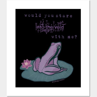 Would you stare into the void with me? Frog (transparent version) Posters and Art